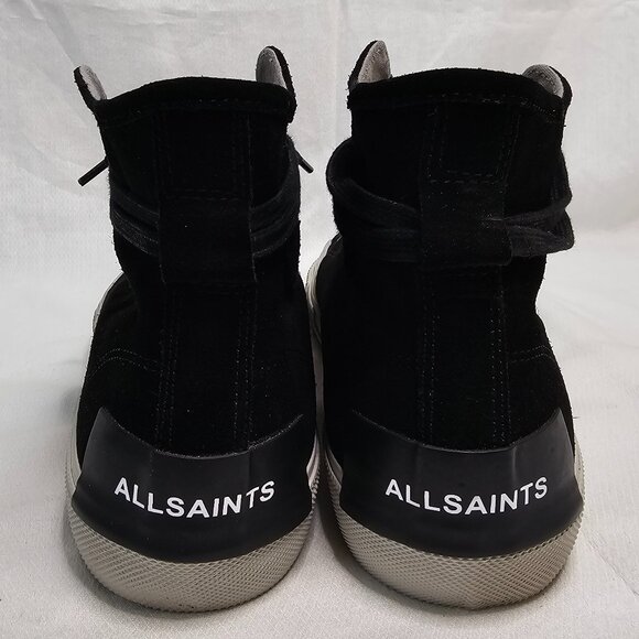 All Saints Dumont Suede High Top Sneaker Shoes Black Men's Size EU 41- US 8 - Picture 4 of 10